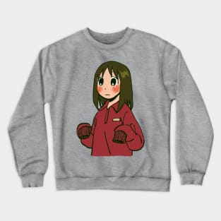 osaka in an oversized red tracksuit / azumanga daioh Crewneck Sweatshirt